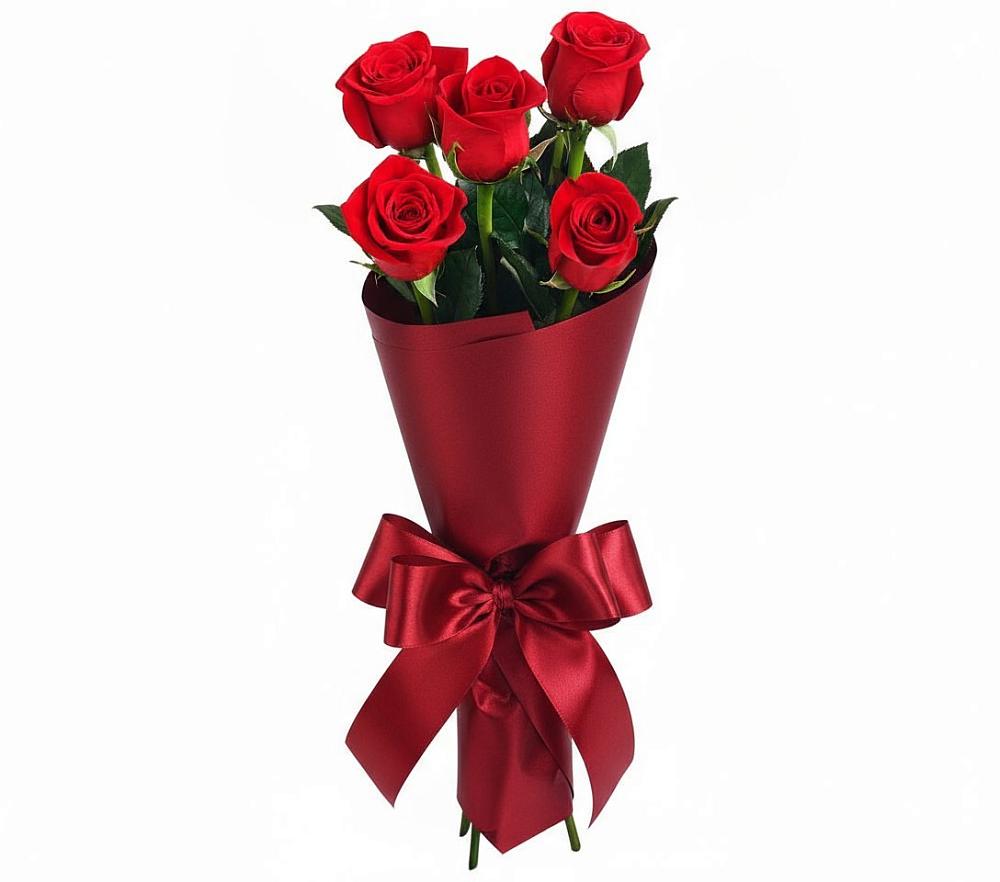 Букет 5 Красных роз Эдлесс Лав в Чайковском