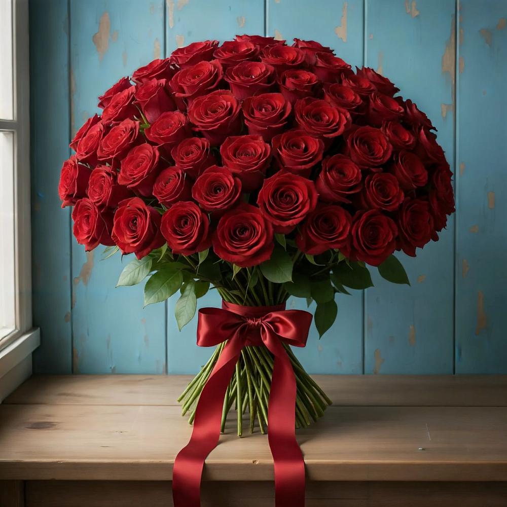 Букет Красные розы Блэк Меджик в Чайковском