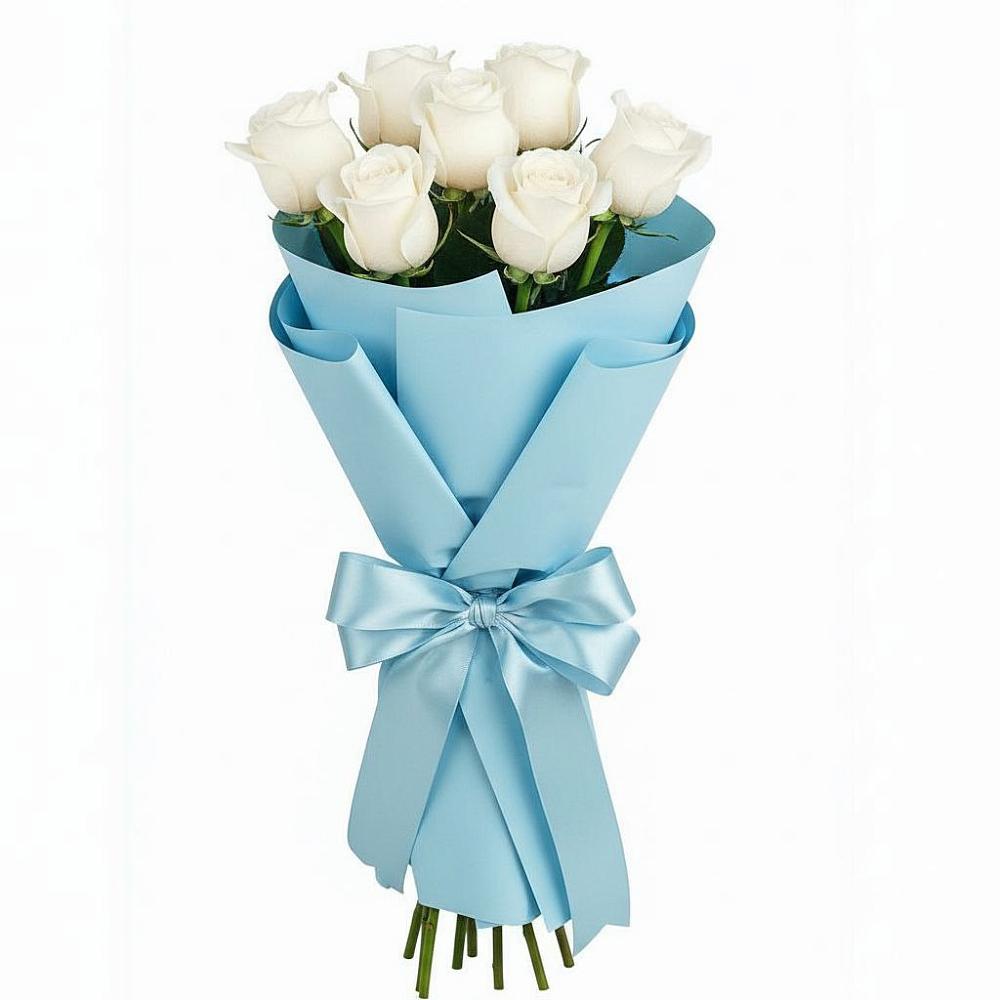 Букет 7 белых роз Проуд в Чайковском