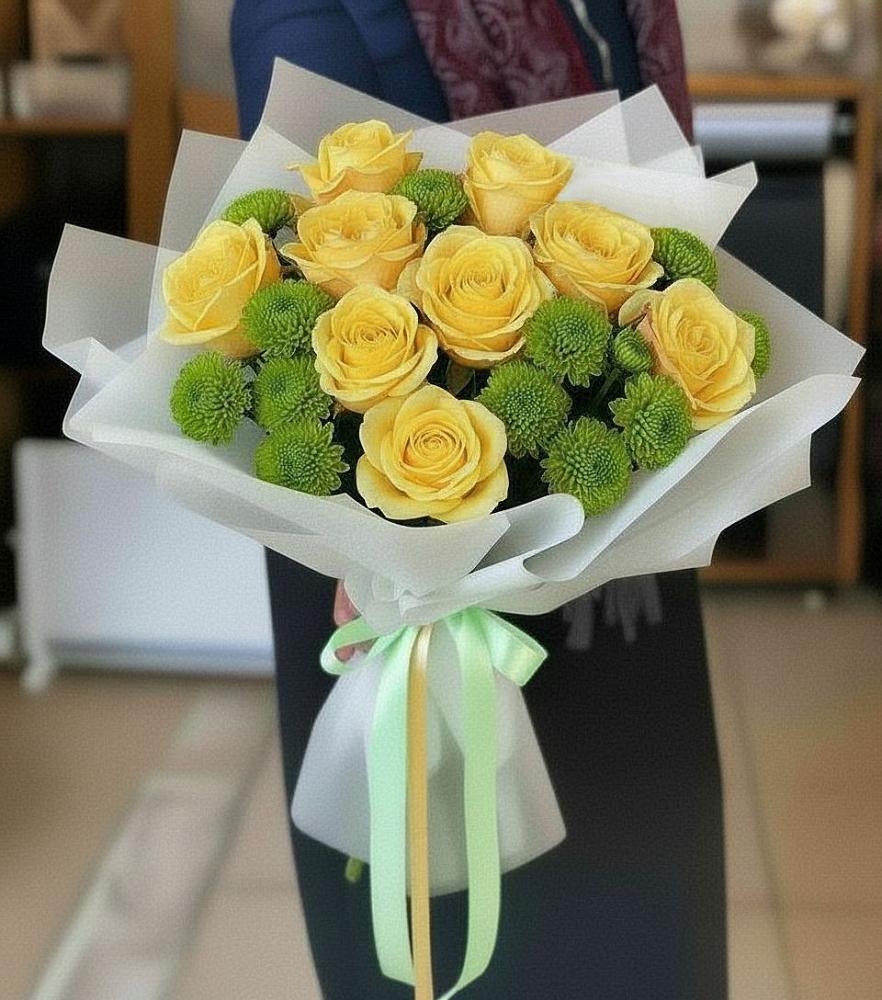 Букет цветов из: Хризантемы и Розы в Чайковском