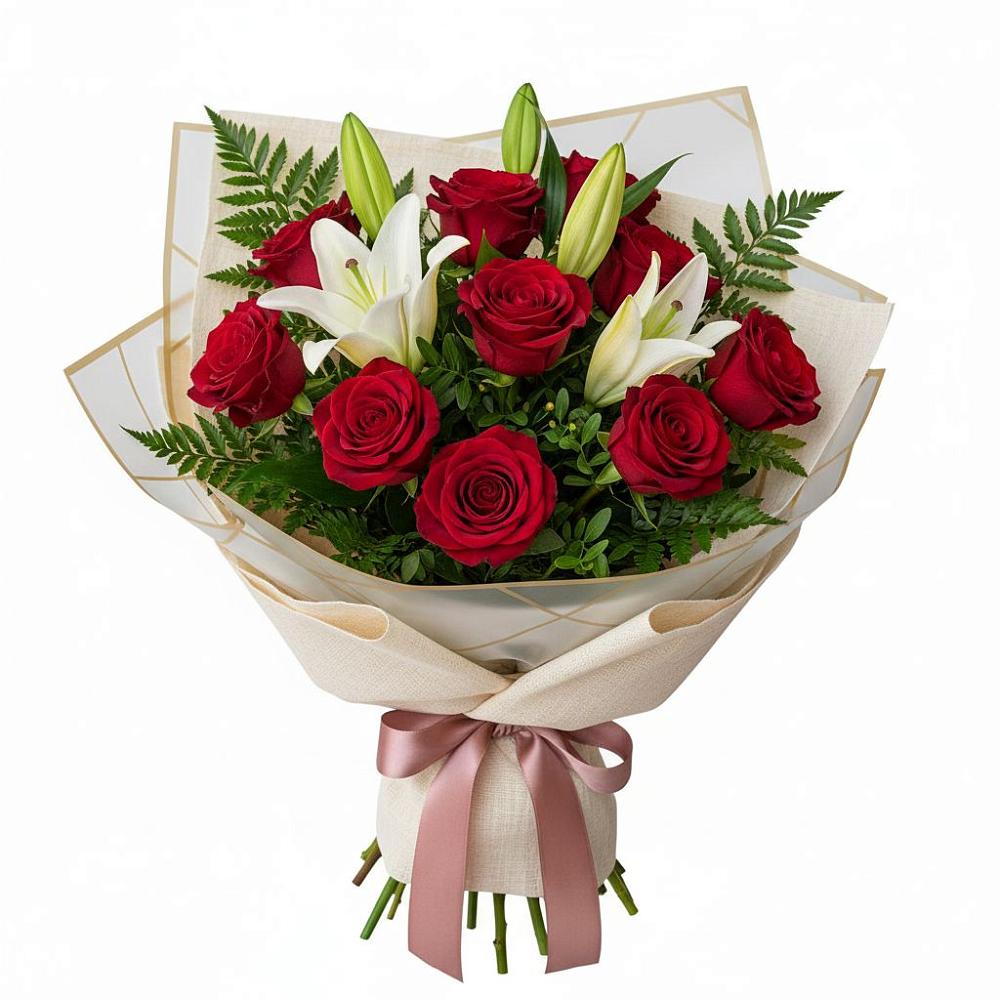 Букет цветов из: Лилии и Розы в Чайковском