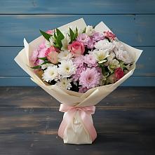 Букет цветов из:  Хризантемы, Альстромерии и Розы в Чайковском