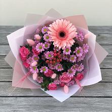 Букет цветов из:  Розы, Герберы и Хризантемы #REPLACE_PRED# Чайковском