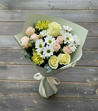 Букет цветов из:  Альстромерии, Розы и Хризантемы в Чайковском