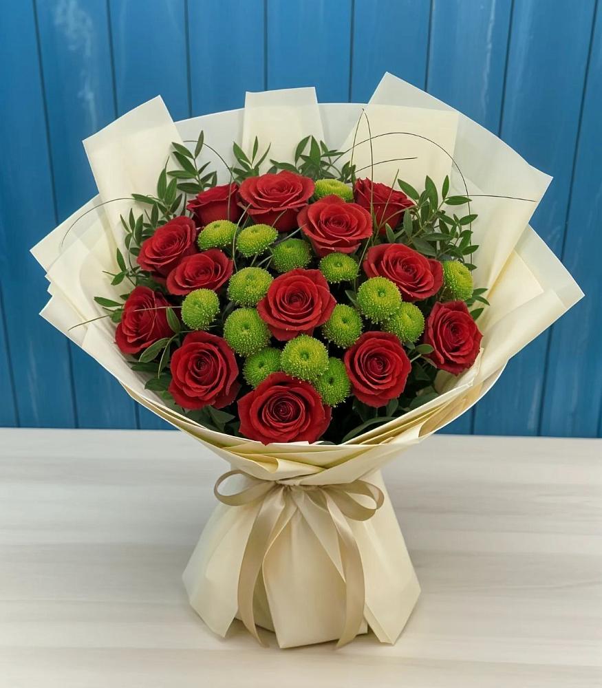 Букет цветов из: Розы и Хризантемы в Чайковском