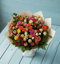 Букет Микс из разноцветных кустовых роз #REPLACE_PRED# Чайковском